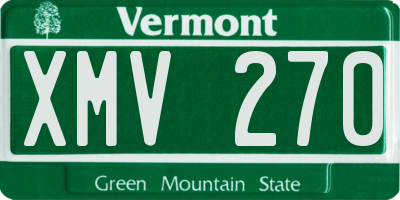 VT license plate XMV270