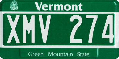 VT license plate XMV274
