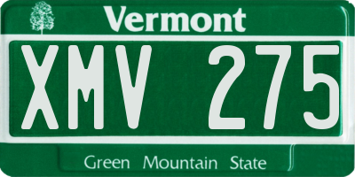 VT license plate XMV275