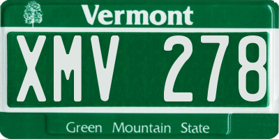 VT license plate XMV278