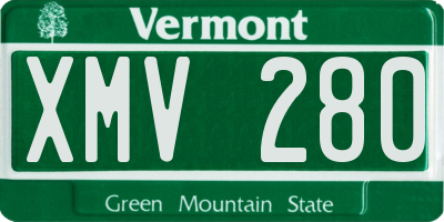 VT license plate XMV280
