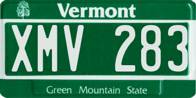 VT license plate XMV283