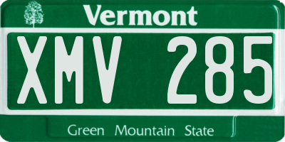 VT license plate XMV285
