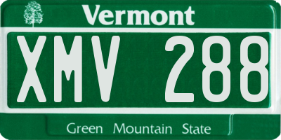 VT license plate XMV288