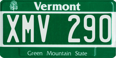 VT license plate XMV290