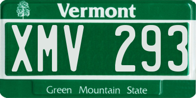VT license plate XMV293