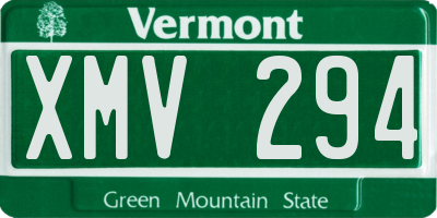 VT license plate XMV294