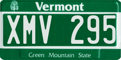 VT license plate XMV295