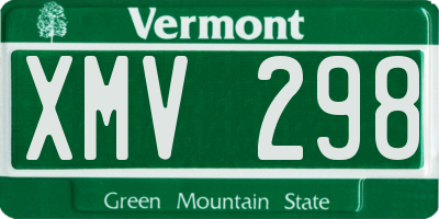 VT license plate XMV298