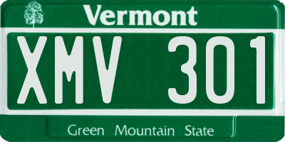 VT license plate XMV301