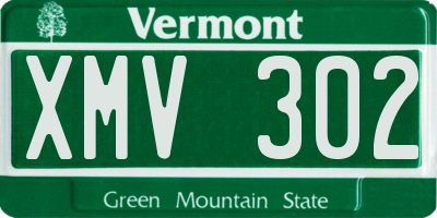 VT license plate XMV302