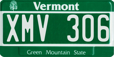 VT license plate XMV306