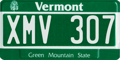 VT license plate XMV307