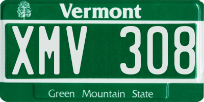 VT license plate XMV308