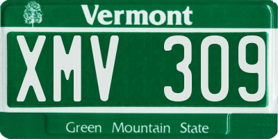 VT license plate XMV309