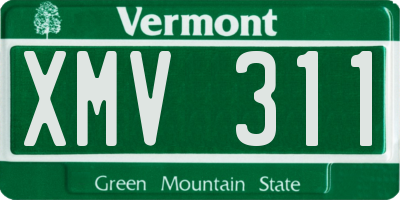 VT license plate XMV311