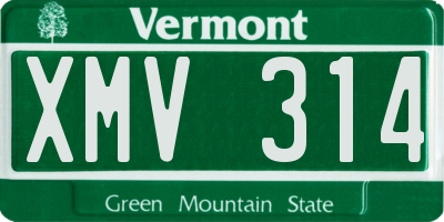 VT license plate XMV314