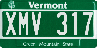VT license plate XMV317