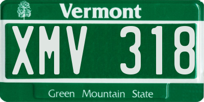 VT license plate XMV318