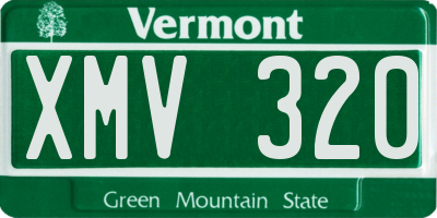 VT license plate XMV320