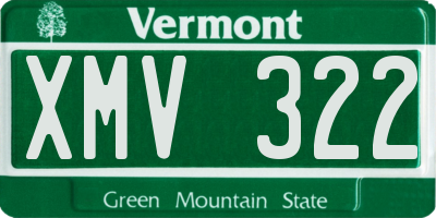 VT license plate XMV322
