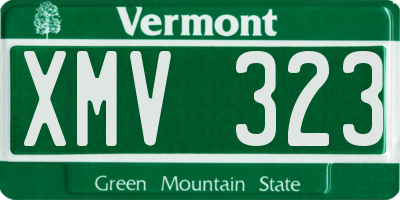 VT license plate XMV323