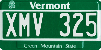 VT license plate XMV325