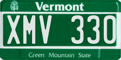 VT license plate XMV330