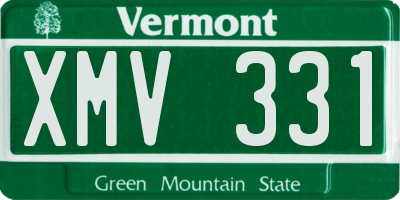 VT license plate XMV331