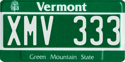 VT license plate XMV333