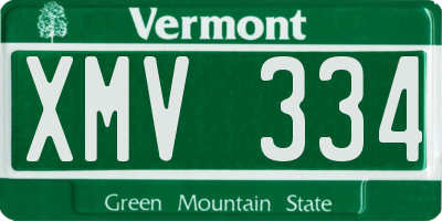 VT license plate XMV334