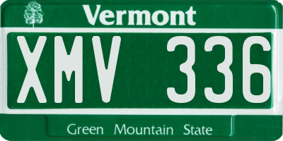 VT license plate XMV336