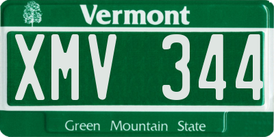 VT license plate XMV344