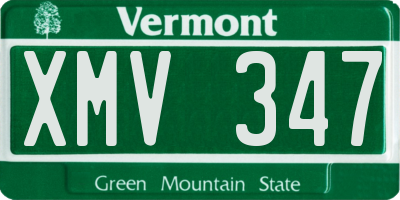 VT license plate XMV347