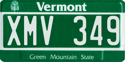 VT license plate XMV349