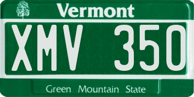 VT license plate XMV350