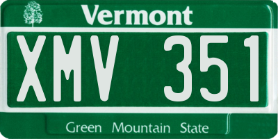VT license plate XMV351