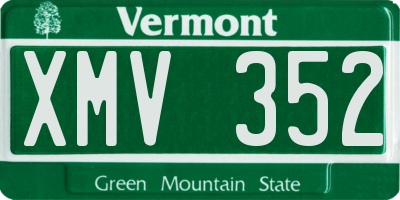 VT license plate XMV352