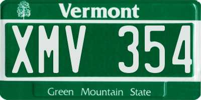 VT license plate XMV354