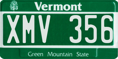 VT license plate XMV356