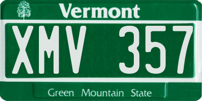 VT license plate XMV357