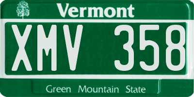 VT license plate XMV358