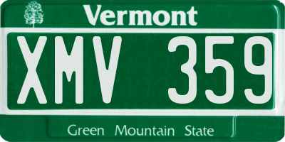 VT license plate XMV359