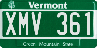 VT license plate XMV361