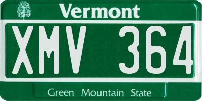 VT license plate XMV364