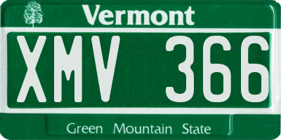 VT license plate XMV366