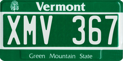 VT license plate XMV367