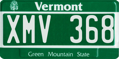 VT license plate XMV368