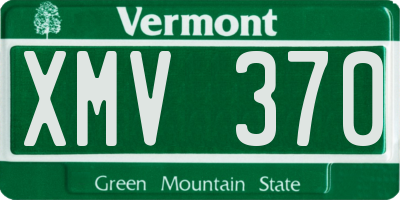 VT license plate XMV370