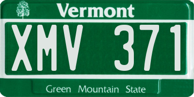VT license plate XMV371